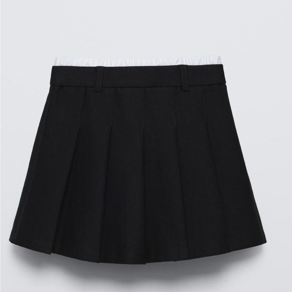 NWT Zara double waistband pleated grey short